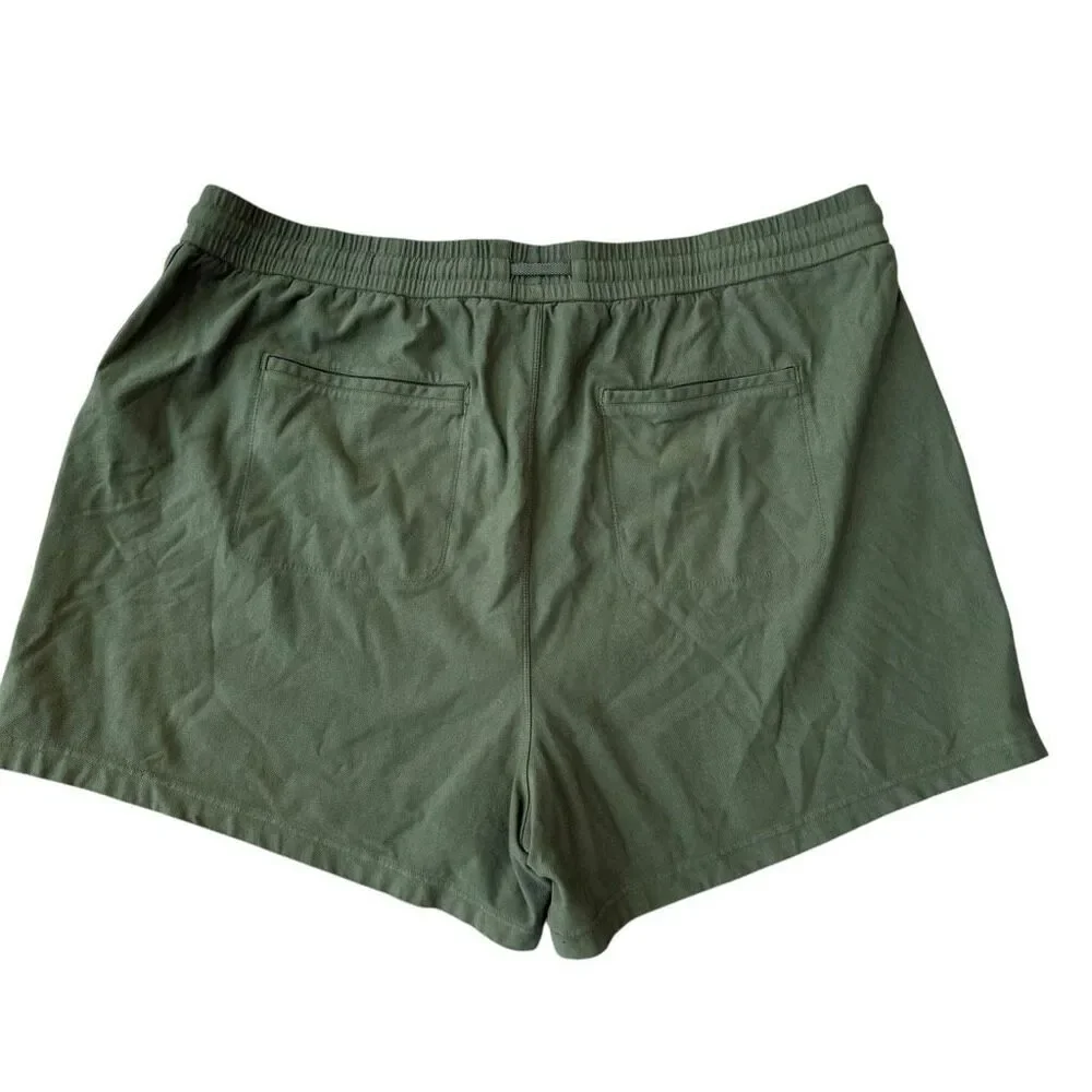 Athleta cotton drawstring green shorts size 3X - Picture 2 of 7